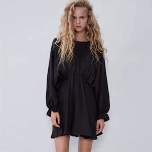 Zara Whimsigoth dark fairy dolman sleeve voluminous cinched waist chic dress M